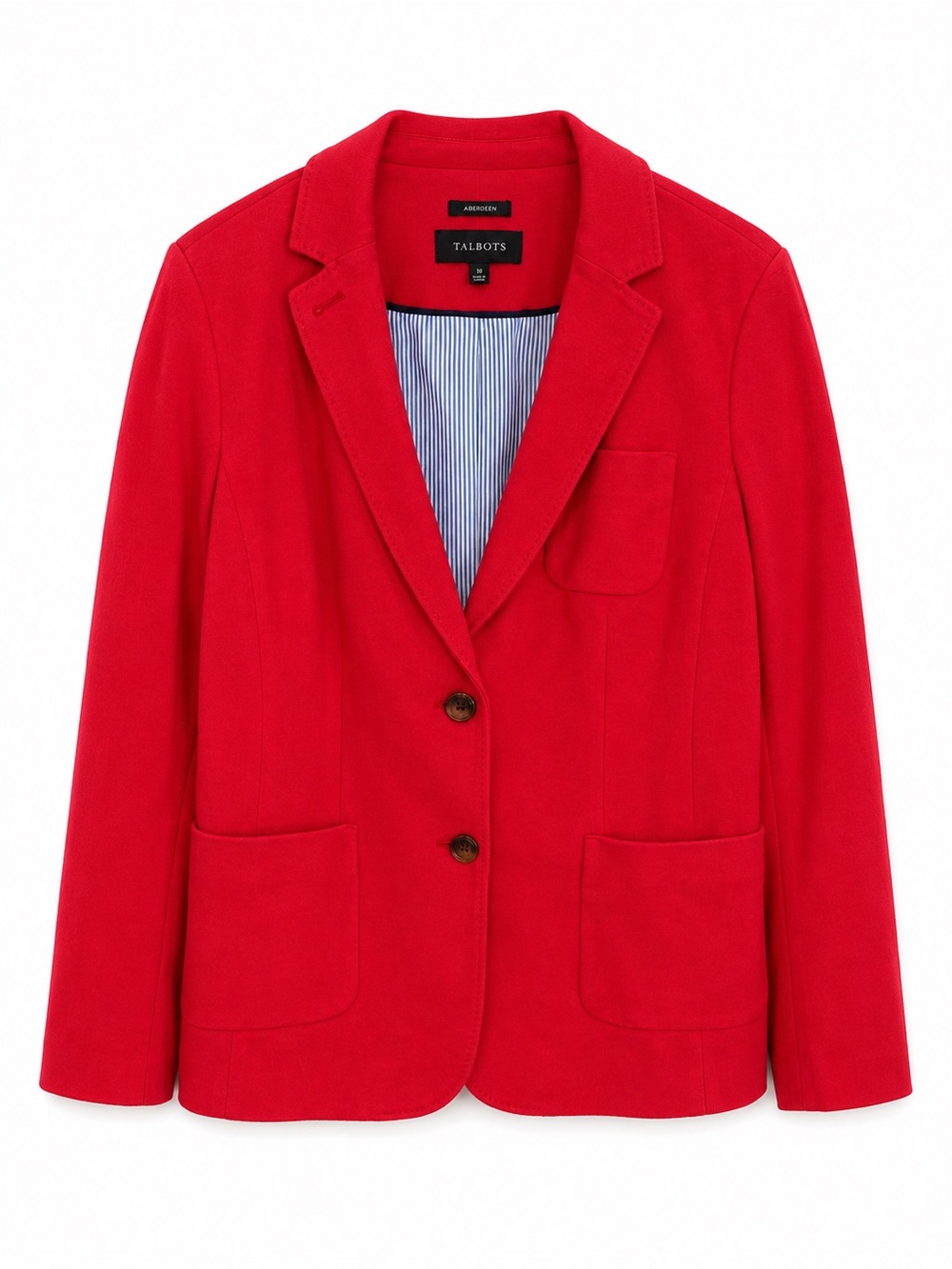 Talbots Red Aberdeen Knit Tailored Two-Button Blazer NWOT